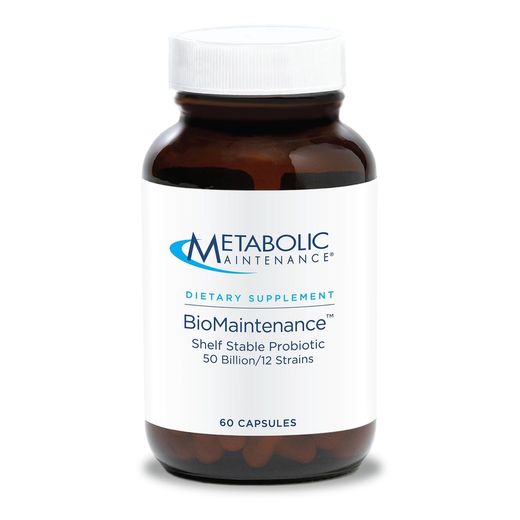Metabolische Onderhoud Bioonderhoud Shelf Stable Probiotic - 50 miljard CFU + 12 stam Probiotic Gut Health Supplement - Bevat Lactobacillus Acidophilus + Lactobacillus Gasseri (60 capsules)