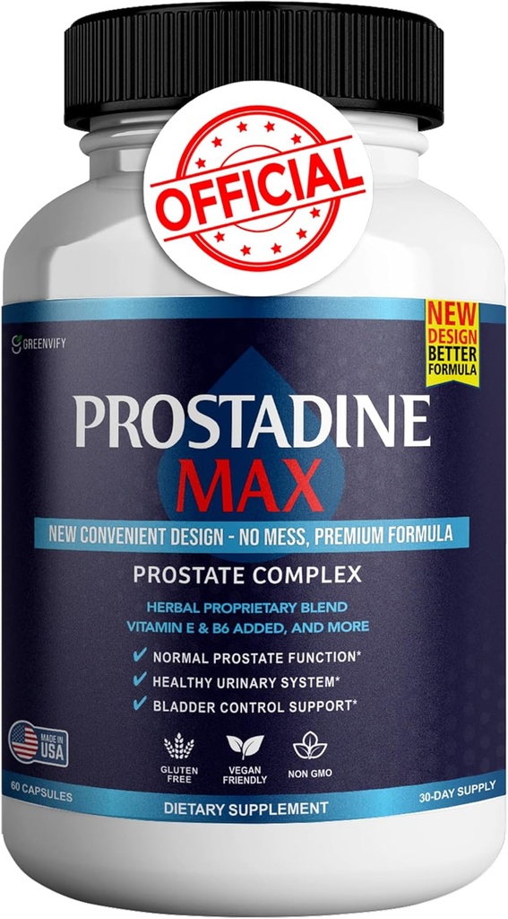 Prostadine Max Suppléments de prostate pour les hommes Capsules, Suppléments de santé - La force maximale, tout naturel pour soutenir la fonction normale et saine, Prosta Vive Reviews (60 Capsules)