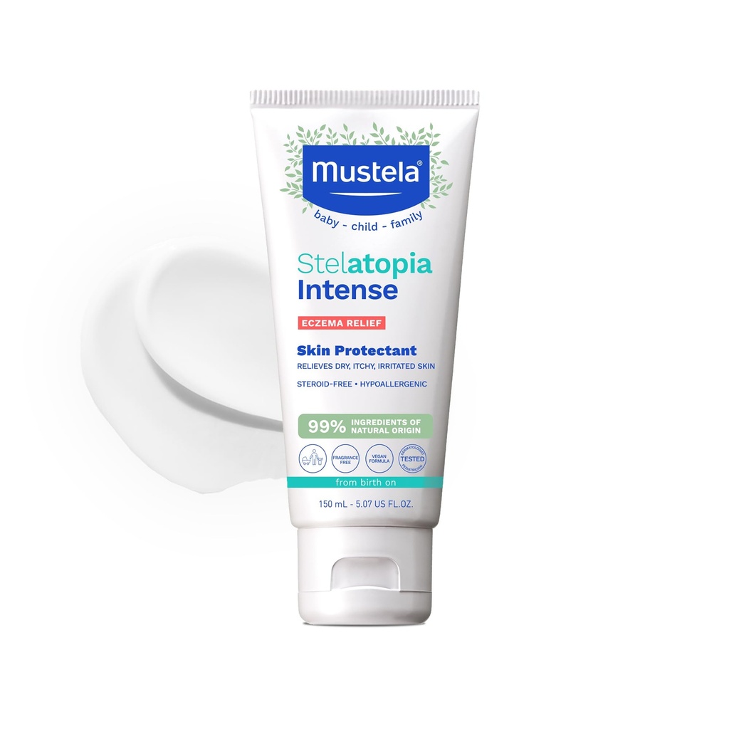 Mustela Eczema Relief Cream Stelatopia Intense - Fragrance-Free Moisturizing Body Lotion met Colloïdale havermout - Voor droge, jeukende, geïrriteerde huid & flare-ups - Baby, Child & Adult - 5,07 fl. oz.