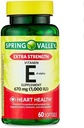 Spring Valley Extra sterkte Vitamine E D-Alpha Softgels, 670 mg (1.000 IE), 60 Tel.