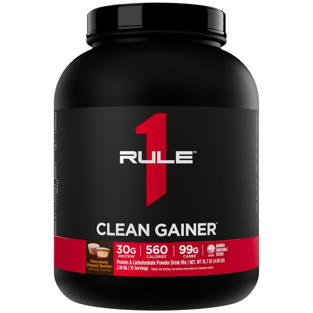 Regel 1 Clean Gainer - High-Protein Lean Gain Formula met 560 Calorieën, 30 gram vol-Spectrum Proteïne, meer dan 90 gram Carbs, onder 6 gram vet (15 porties, chocolade Pindakaas)