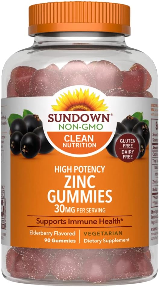 Sundown High Potency Zinc Gummies, 90 Nombre
