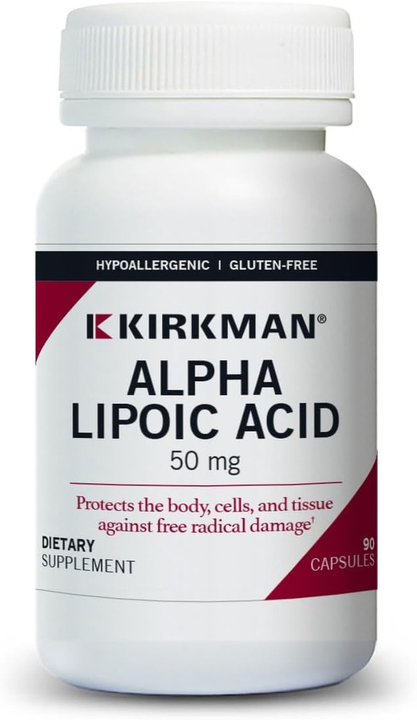 Kirkman - Alpha Lipoïne Acid 50 mg - 90 capsules - Krachtig Antioxidant - Beschermt tegen schadelijke radicalen - Hypoallergeen