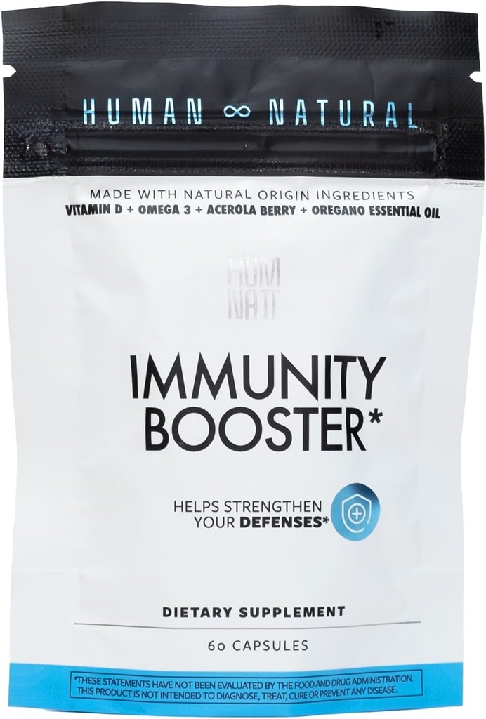 Immunity Booster Capsules véganes : vitamine D, oméga-3, acérola, Kale, huile de chia, huile d'origan Supplément de soutien immunitaire : 60 Nombre