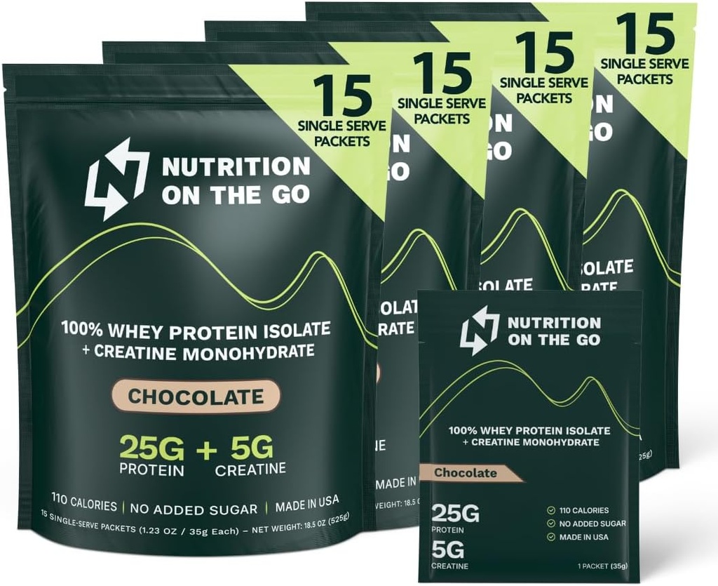 Voeding On The Go Wei Protein Isolate Packets met Creatine 25g Proteïne + 5g Creatine 