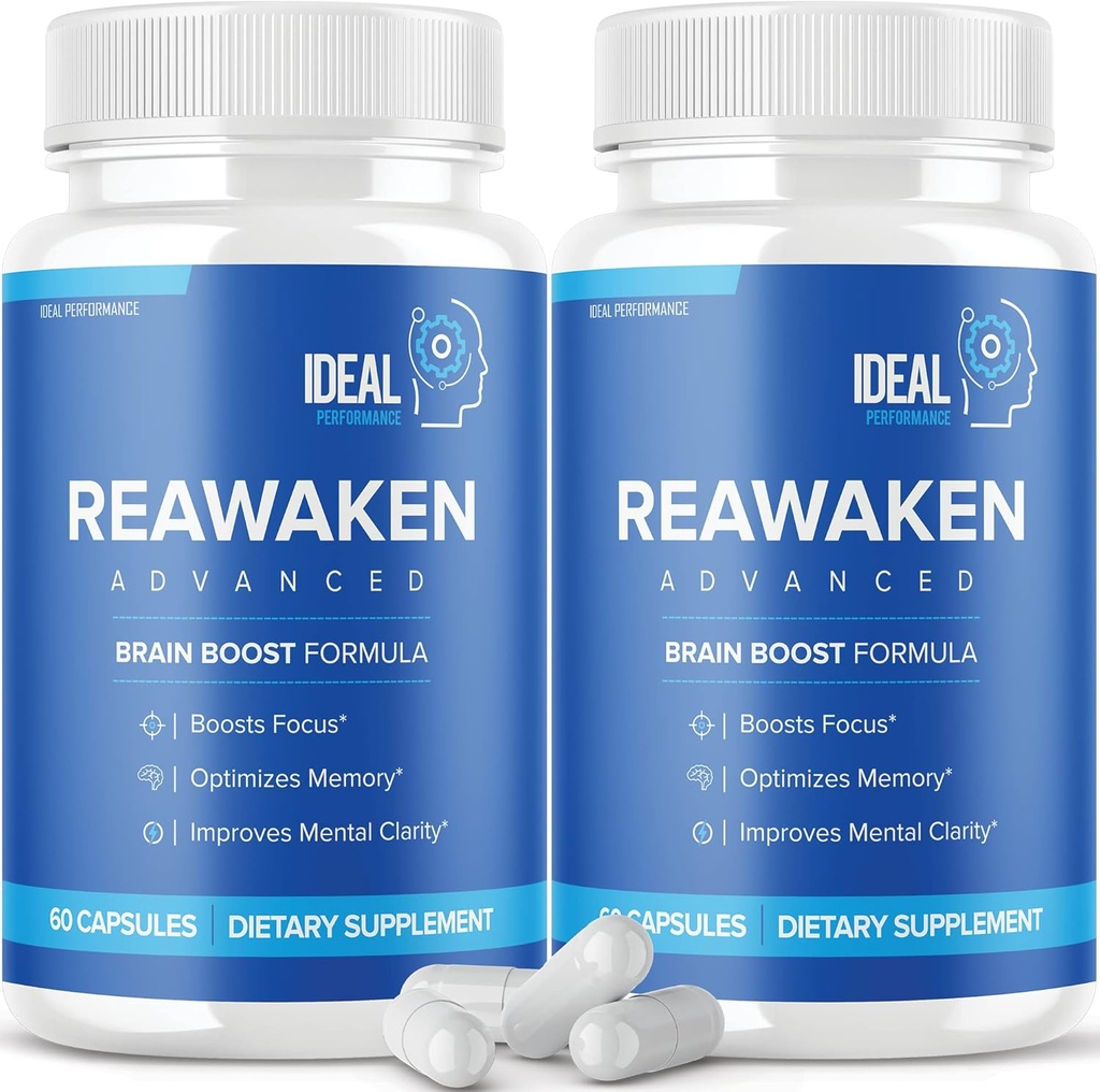 Reawaken Brain Boost Supplement voor Geheugen Geavanceerde Formule (2 Pack - 120 Capsules)