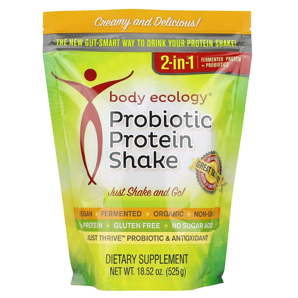 Écologie du corps Probiotique Protéine Poudre agitée de la protéine fermentée Supplément diététique de la protéine non-OGM (sans gluten) Sans soja (sans sucre) Pas de sucre ajouté (avec addition de 15g de protéines) Poudre protéique Résolu 18,52 OZ