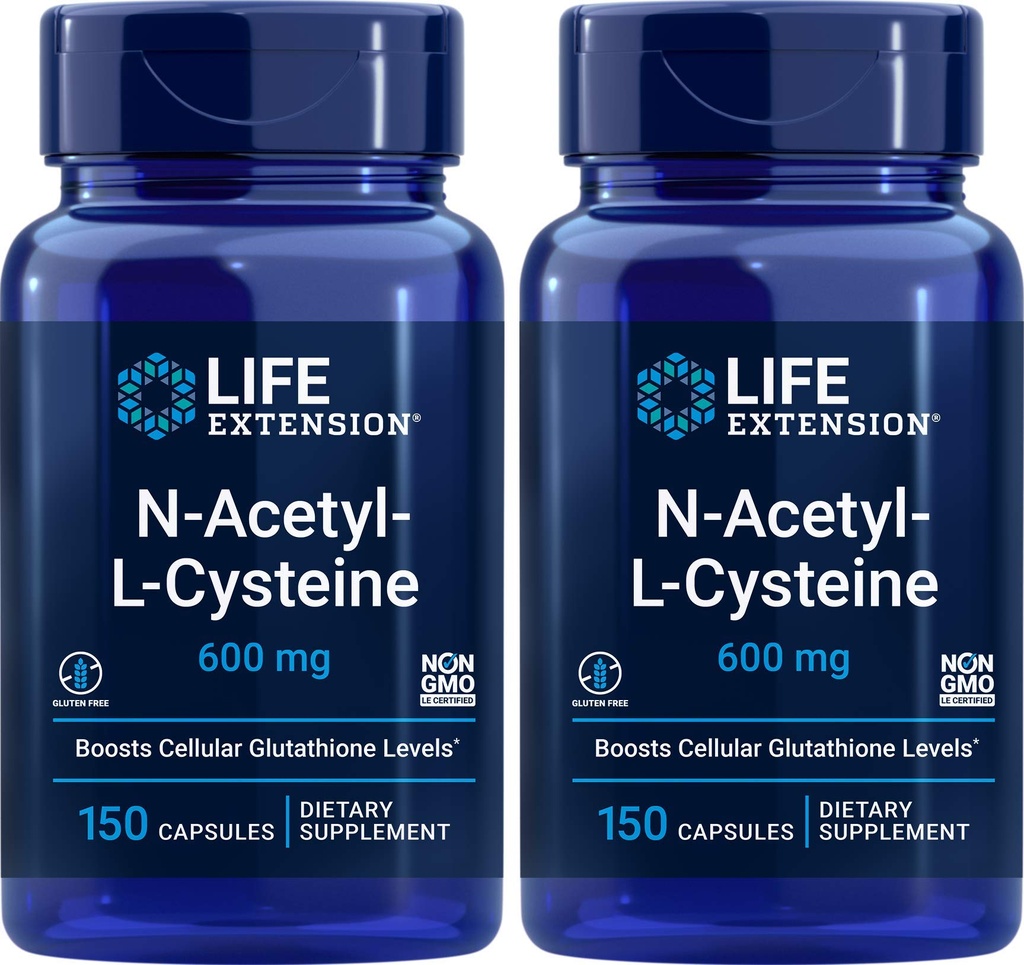 Levensverlenging N-Acetyl-L-Cysteine (NAC) 600 mg, 150 capsules (verpakking van 2)