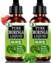 (2 Pack) Biologische Moringa Liquid Drops for Energy,Metabolic Immune Support,Morga Leaf Extract 6X Absorptie dan Poeder Capsules,Groene Superfood Supplement voor Vrouwen Mannen