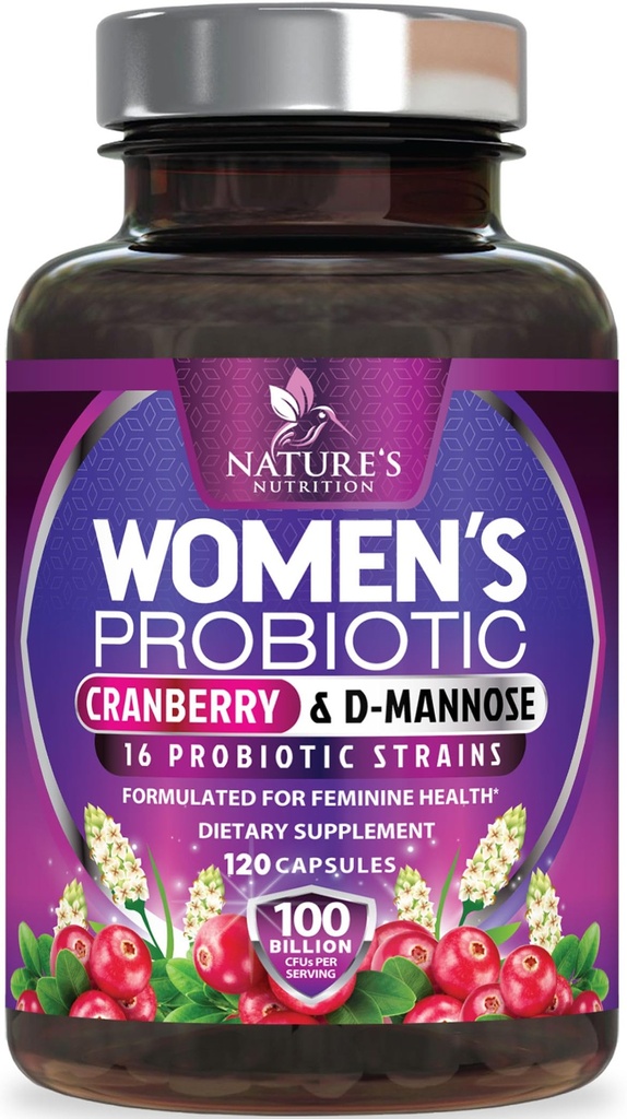 Probiotica voor vrouwen 60 miljard CFU - 16 strains, Prebiotica & Cranberry, PH Balance, Digestieve Gezondheid, Vaginale & Immune Support, Womens Probiotic for Gut Health, Plank Stable - 120 Capsules