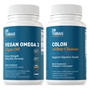 Dr. Tobias Vegan Omega 3 Algenolie en Colon 14 dagen reiniging voor verbeterde spijsvertering, Gut & Immune Ondersteuning en algemene gezondheid