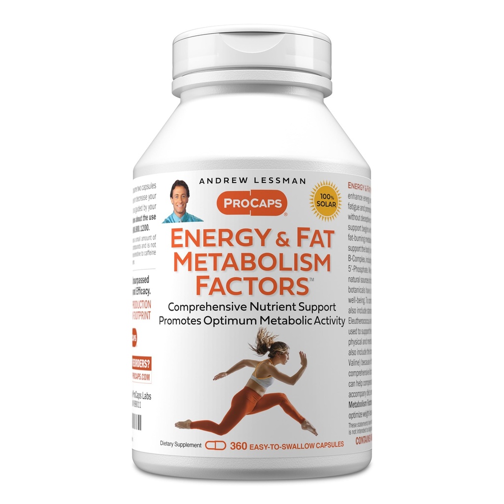 ANDREW MOINSMAN Énergie et facteurs de métabolisme des graisses 360 Capsules - favorise la combustion optimale des graisses et le métabolisme de l'énergie, avec la carnitine, le thé vert, Guarana, Ginseng, B-Complex. Capsules faciles à avaler