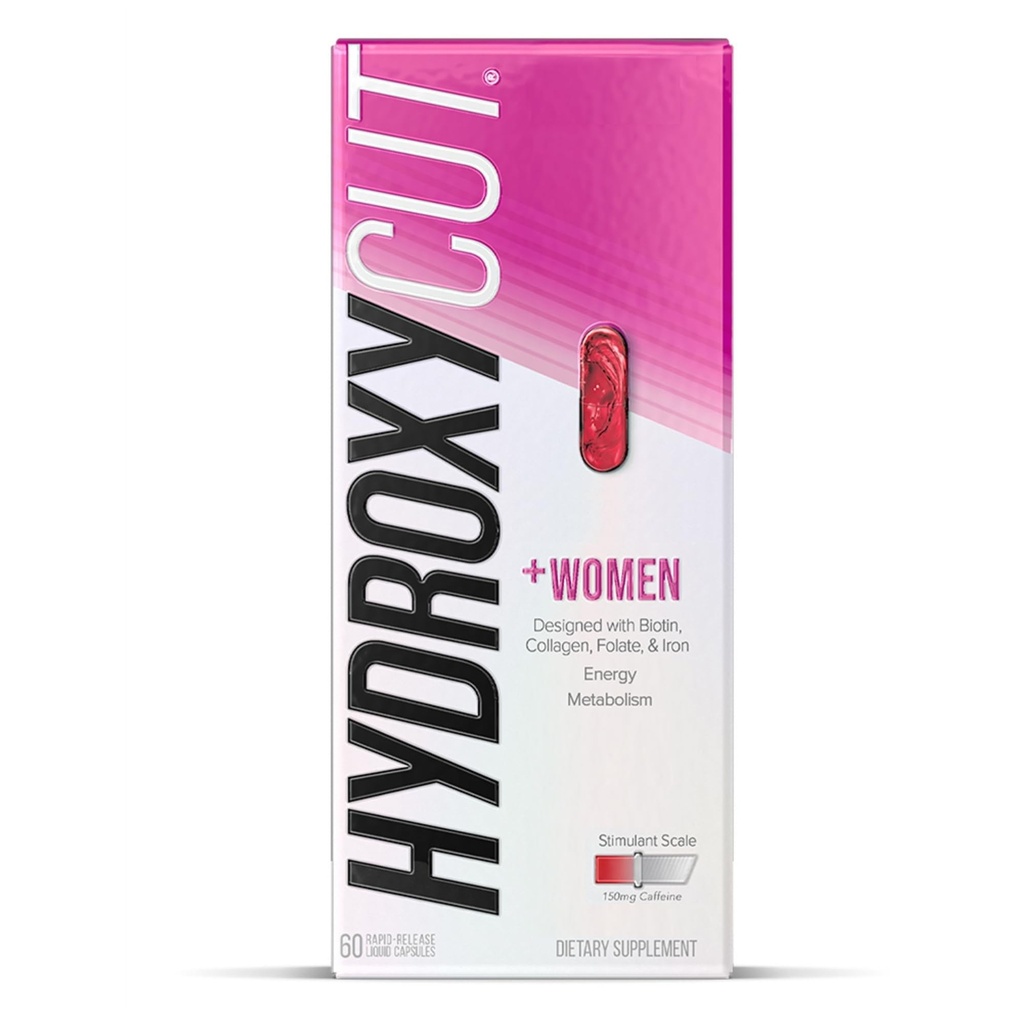 Hydroxycut +Women - 60 Rapid-Release Liquid Capsules - Inclusief Biotin, Collageen, Folate & Iron
