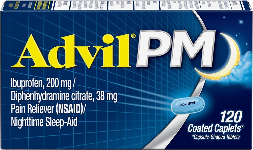 Advil PM Caplets 120 ea (verpakking van 3)