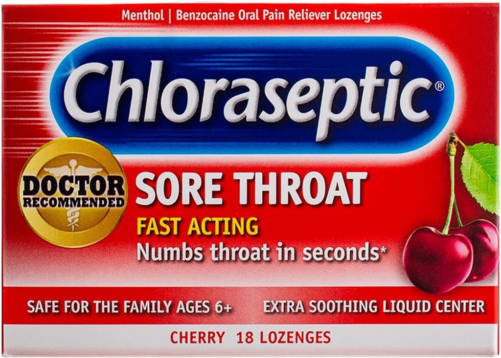 Arm & Hammer Simpelweg Saline Neusspray 4.5oz & Chloraseptic Cherry Sore Throat Lozenges 18 Count Bundle