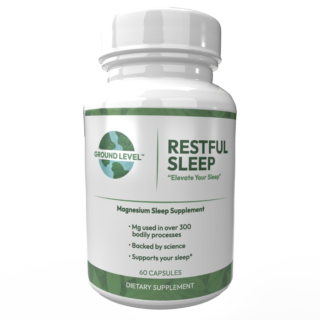 Formule de sommeil reposante au sol avec mélange avancé de sommeil, l'industrie menant 200mg Magnésium et L-Theanine pour adultes Plus Mélatonine, Camomille, Lemon Baume, Passionflower et la racine valériane