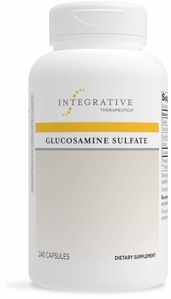 Thérapeutique intégrative Sulfate de glucosamine - Supplément de soutien au cartilage* - Bloc de construction du cartilage - Sans gluten et sans lait - 240 capsules (80 portions)