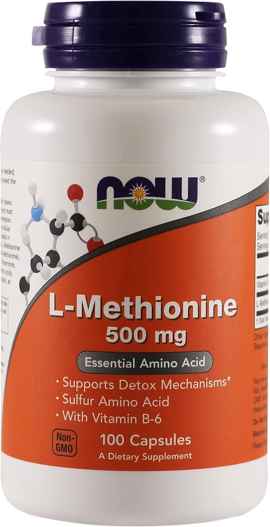 Nu Foods L-methionine, 100 capsules / 500 mg (verpakking van 2)