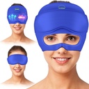 Capuchon de soulagement de la migraine - 2 en 1 Capuchon de soulagement des maux de tête apaisants avec masque détachable pour les yeux 20% Gel supplémentaire - Chapeau de maux de tête pour les migraines - Cold Ice Head Wrap Produits pour le stress, la tension, la gueule de bois et les yeux puffy