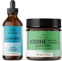 HERBAMAMA Lemon Balm and Iodine Kit - Bundle of Lemon Balm Tinctuur 4 fl oz & Kaliumjodium Gummies - Vegan, Non-GMO, Alcohol & Gelatine-Free - 2 Pack