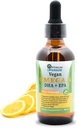 OU Vegan Omega 3 druppels - Citroen Gearomatiseerde, organische water-uittreksel Algenolie met EPA, DHA & DPA - niet-GMO, plantaardige vloeibare vitamine voor hart, hersenen & gezamenlijke gezondheid - 60 doses