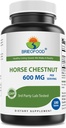 Brieofood Horse Chestnut Extract 600 mg per portie - 180 tabletten - 3rd Party Lab Getest op zuiverheid en kwaliteit - Ondersteunt gezonde circulatie en vochtbalans in de benen