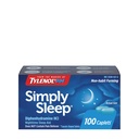 Tylenol Simply Sleep Nighttime Sleep Aid Caplets, 25 mg de Diphenhydramine HCl, Aide au sommeil non-habitante pour adultes, 100 Nombre