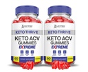 (2 Pack) Keto Thrive Keto ACV Gummies Extreme 2000MG Keto Thrive Keto Gummies vinaigre de cidre de pomme préparé avec du jus de betterave de grenade poudre B12 Vegan Non OGM 120 Gummys