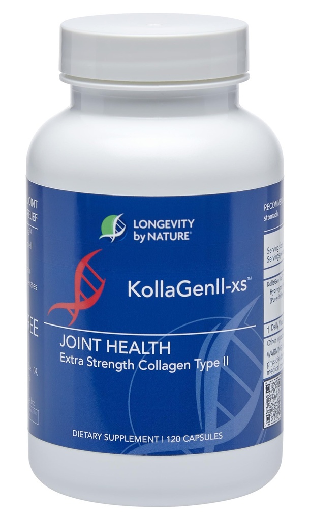 Levensduur door Natuur KollaGen II-xs - Collageen met Glucosamine en Chondroitin, 120 Capsules Dieetsupplement