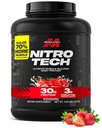 Muscletech Wei Protein Powder (Strawberry, 4 Pond) - Nitro-Tech Ultimate Muscle Building Formula with Whey Protein Isolaat - 30g of Protein, 3g of Creatine & 6.8g of BCAA - Packaging May Vary