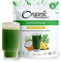 Organic Traditions Super Greens Powder Superfood with Turmeric, Pineapple Coconut Flavored Organic Greens Superfood Powder, 200g / 7oz Bag