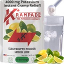 Krampade Original Lemon Lime 4K, 4000 mg Kalium Instant Cramp Relief Electrolyte Drinkpoeder Ontworpen voor Atleten en Crampers 19-Serving Resealable Pouch