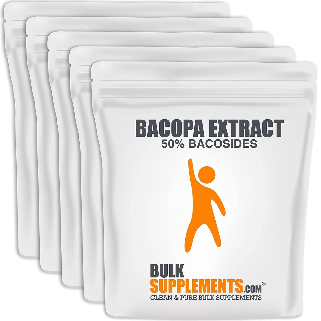 BulkSupplements.com Bacopa Extract Powder - Bacopa Monnieri Supplement, Herbal Supplement - Vegan & Gluten Free, 500mg per Serving, 5kg (11 lbs) (Pack of 5)