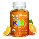 Enfants Vitamine C Gummies Chewable for Imune Defense (à base de plantes), sans gluten (Végétalien) 250 mg par portion (90 Gummies) Vitamines pour enfants par Feel Great Vitamine Co.