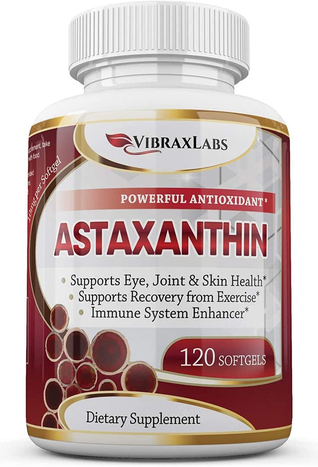 Astaxanthine 10mg supplément/meilleur antioxydant pur de microalgues, aide soins de la peau et des yeux, articulations arthritiques, vieillissement en santé, énergie boostante, 120 softgels non-OGM - suppléments d'astaxanthine Premium