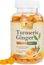 Kurkuma Curcumine supplement Gummies - 95% Curcuminoïden met Kurkuma & Gember, Zwarte peper voor beste absorptie, Natuur Vegan Joint Support, Non-GMO, Glutenvrij, Smakelijke Perzik smaak - 120 Gummies