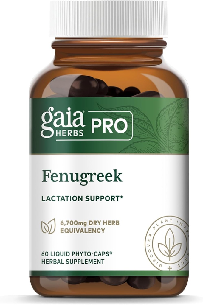 Gaia Kruiden Pro Fenegriek - Natuurlijke Borstvoeding - Bevat B-vitaminen, vitamine C & Beta Caroteen - Veganistisch, biologisch & Glutenvrij - 60 vloeibare Phyto-Caps (20 porties)