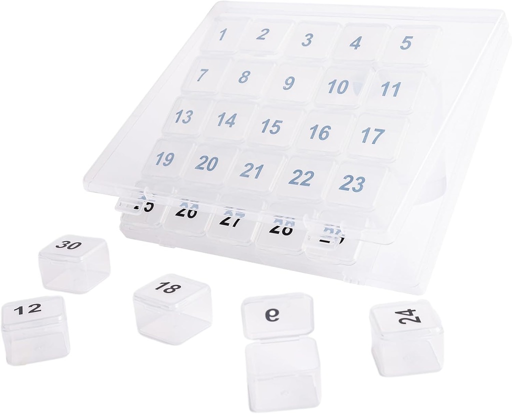 30 dagen pil Organisator, draagbare pil knijpen te openen, Groot Eenmaal per dag voor reizen, Maandelijks voor vitamines, medicijnen, supplementen (Wissen)