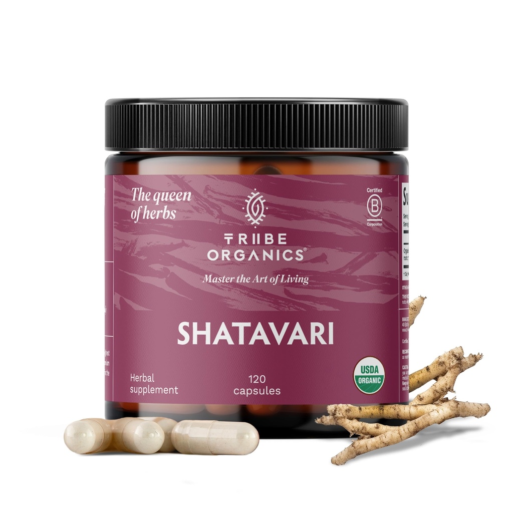 TRIBE ORGANISCS Organic Shatavari Herbal Supplement - Hormonal Balance 