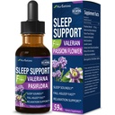 Drops Valerian Sleep Support, Gotas de Pasiflora y Valeriana y Lavanda para Dormir Profundamente rapido. Passion Fleur et extrait de lavande Teinture liquide pour un sommeil rapide et sain. 2oz