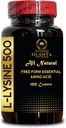 L-LYSINE 500 - Vrije vorm Aminozuren, Lysine Complex, Immune Support, Lip & Skin Health Supplement, Ondersteuning Hormone verordening, L-Lysine supplement - 1 fles 100 Tellingen