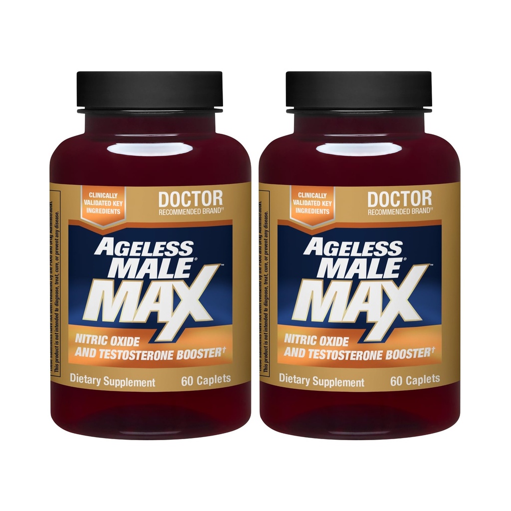 Leeftijdloze man Max Total Testosteron Booster Supplement voor mannen, 120 Capletten