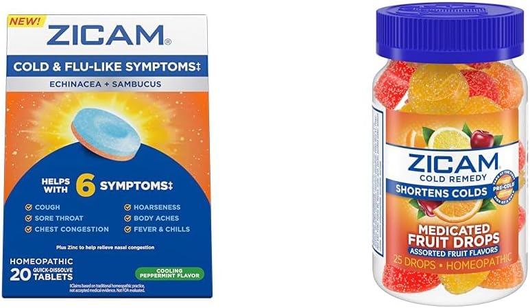 Zicam Cold & Griep 20 Tabletten Fruitdruppels 25 Tel Cold Shortening Homeopathische Zink Geneesmiddelen