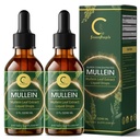(2 packs) gouttes de Mullein pour poumons - Extrait de feuille de Mullein de haute puissance pour désintoxication pulmonaire et nettoyage, support pour les systèmes respiratoires, immunitaires, digestifs, teinture liquide de Mullein naturelle, non-OGM, 4 FL OZ