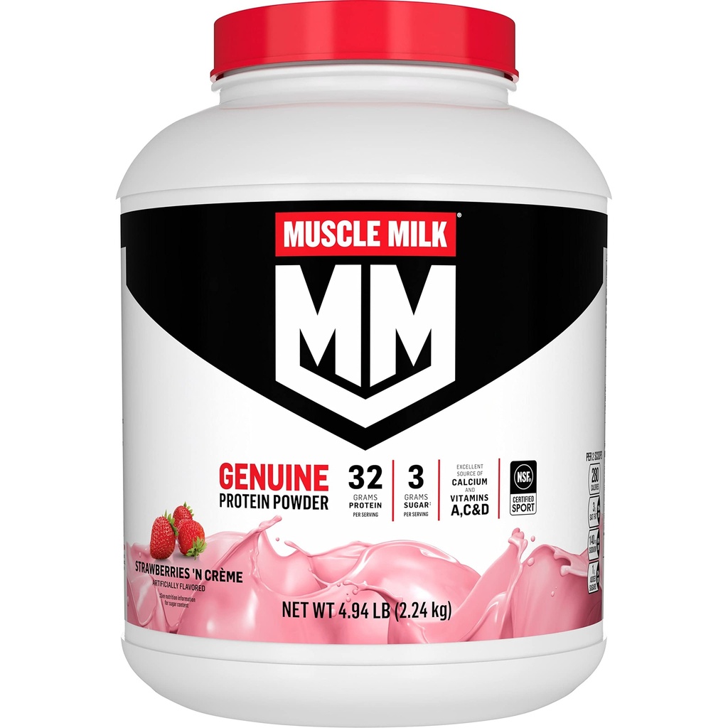Muscle Milk Originele Proteïne Poeder, Aardbeien 'N Crème, 32g Proteïne, 4.94 Pond