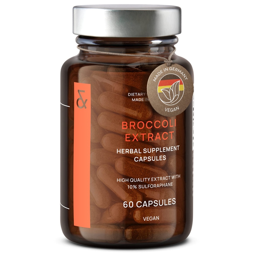CLAV Broccoli Spruitextract Capsules - Premium Sulforaphane Supplement met 100mg Sulforaphane - Antioxidant - 60 Broccoli Pillen - Made in Germany