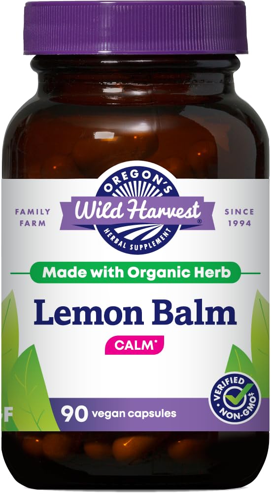 La récolte sauvage de l'Oregon, Baume de citron biologique certifié, supplément végétalien à base de plantes, 1125 MGS, 90 comte...