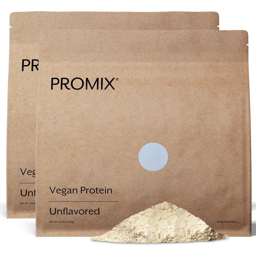 ProMix Nutrition à base de plantes en poudre de protéines végétales, non aromatisé - Pois Protéines et vitamine B-12 - Après entraînement Fitness et nutrition Shakes, Smoothies, Cuisson et Recettes de cuisson - 5 livres (paquet de 2)