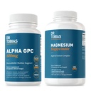 Dr Tobias Alpha GPC & Magnésium Bisglycinate - Soutenir la fonction cérébrale et la santé globale avec des suppléments d'absorption élevés, non-OGM
