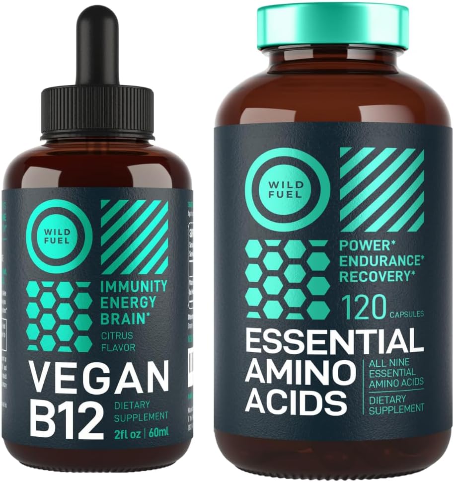 WILD FUEL Supplément essentiel d'acide amino et de vitamine végane B12 énergie liquide